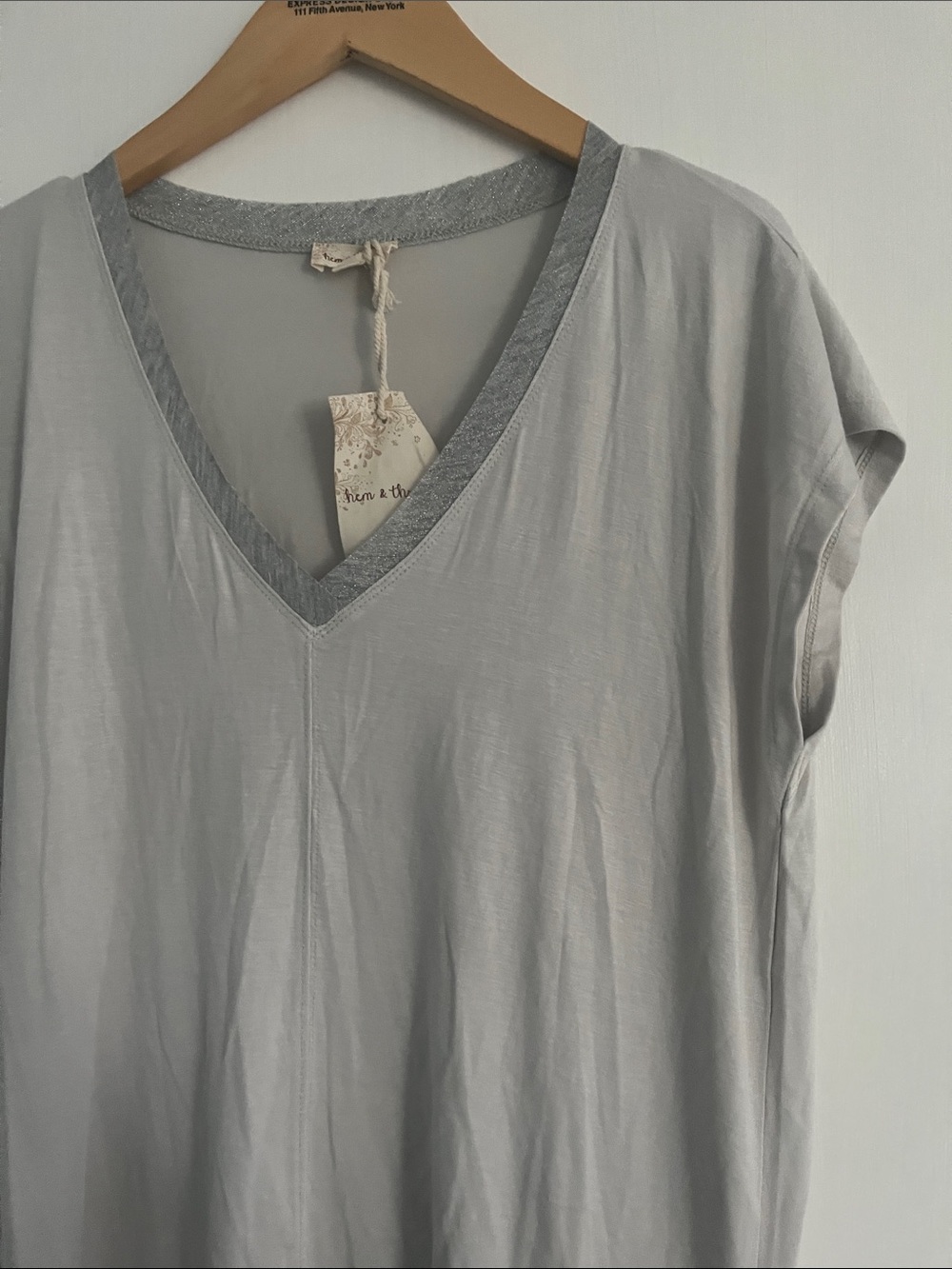 Silver V-Neck Tee